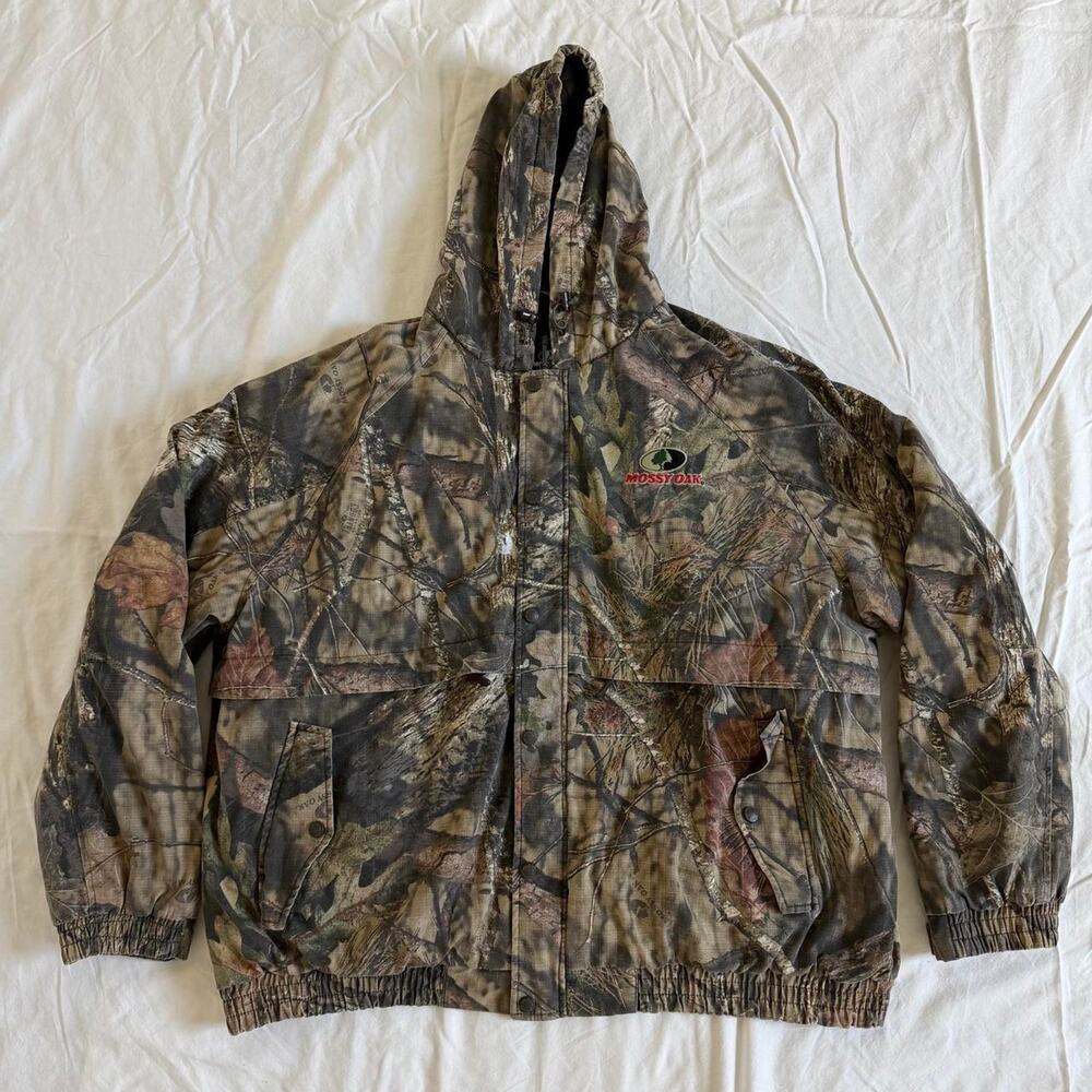 Mossy Oak 90s/early Y2K camo jacket with hood, embroidered logo